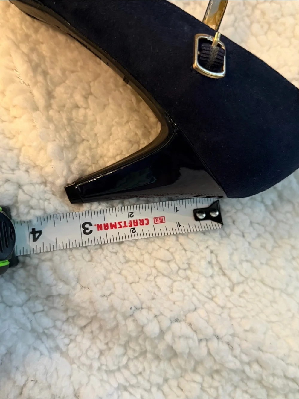 dexflex comfort Navy Patent & Suede Mary Jane Heels